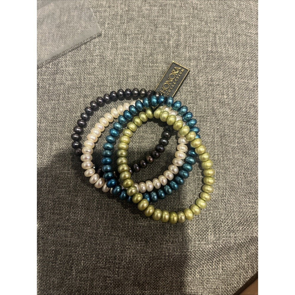 Set of 4 Honora Pearl Stretch Bracelets